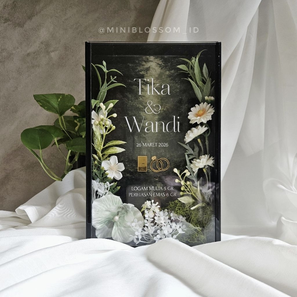 TEDUH Bingkai Mahar Akrilik Hitam / Frame Mahar Akrilik Hitam / Akrilik Mahar Kekinian / Bingkai Mah