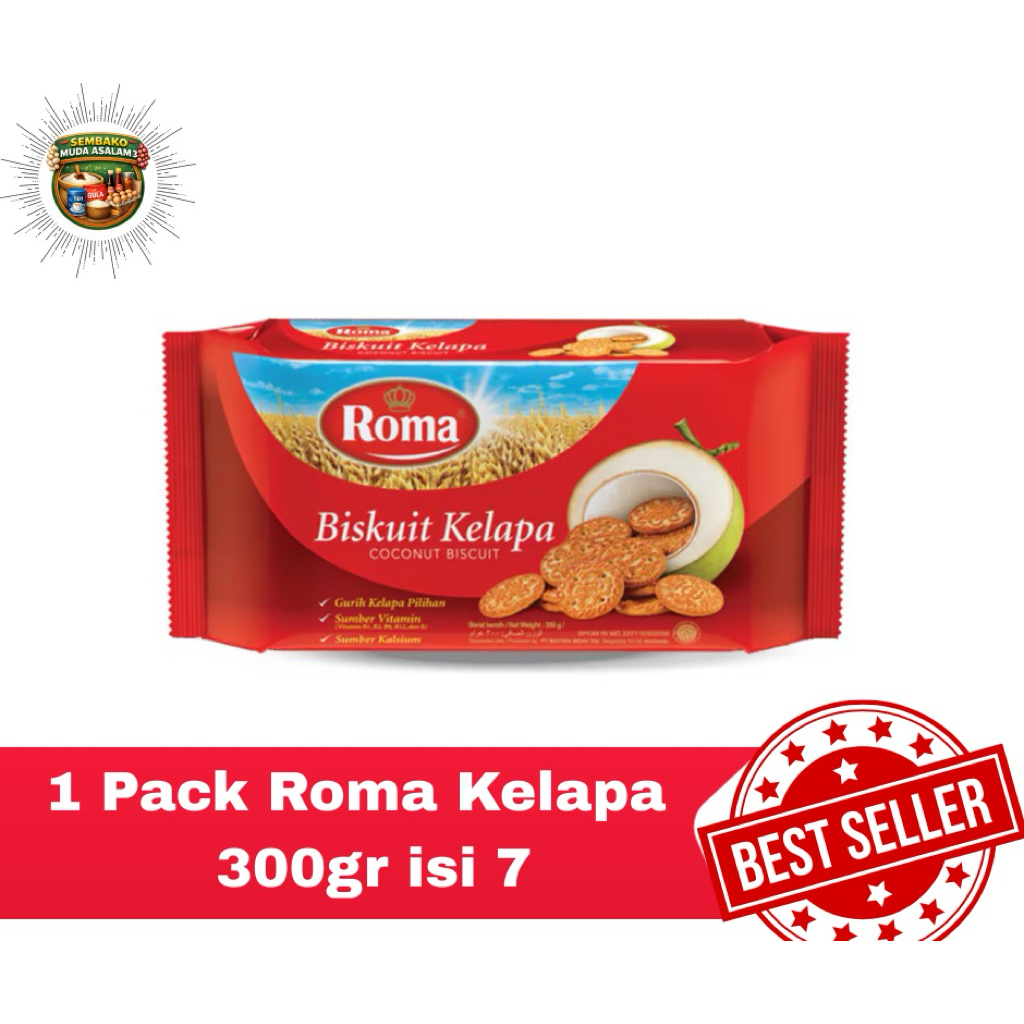 Biskuit Roma Kelapa 300gr 1 dus isi 28 / Biskuit Renyah Rasa Kelapa