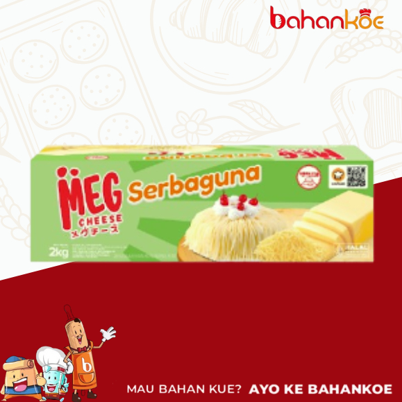 MEG Keju Cheddar Serbaguna 2kg – Keju Olahan Berkualitas, Mudah Diparut