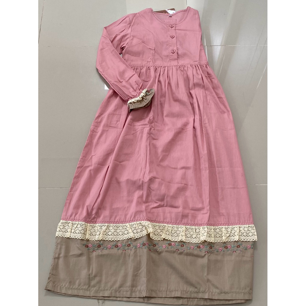 Rumah Dannis | Baju Muslim Anak Perempuan Size 9 Usia 9-10 Tahun Gamis Setelan Lebaran Dannis