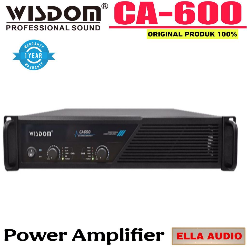 Power Amplifier Wisdom CA600 CA-600 2-Channel Ca 600