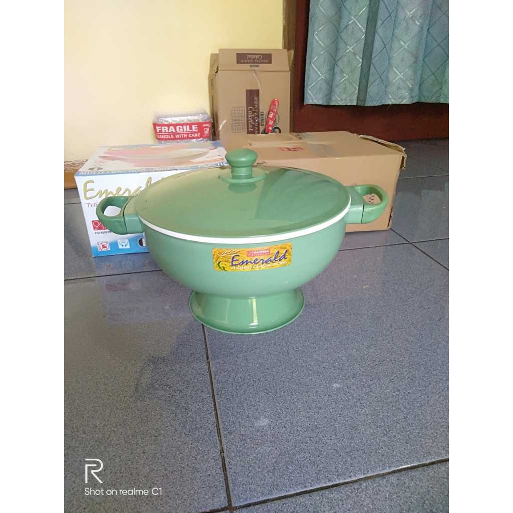 Ceting Nasi Thermos Khaisha Emerald Tahan Panas