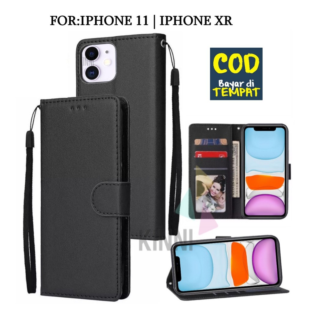 Flip Case Dompet Iphone 11 | Iphone XR  - Wallet Case Kulit - Casing Dompet Case Wallet Leather Flip