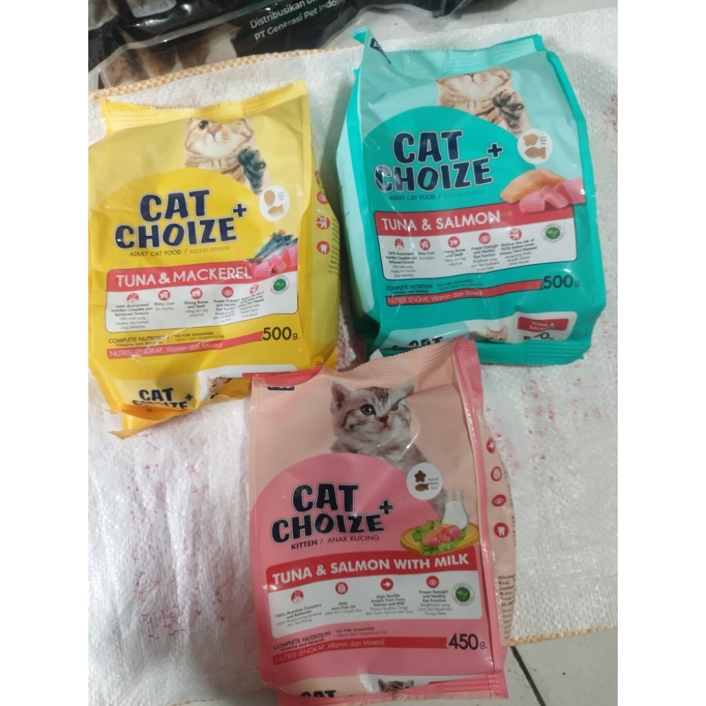 Cat Choize plus Kitten Cat Food Tuna & salmon 450gr Cat Choize Adult 500gr Tuna & Makarel Tuna & Sal