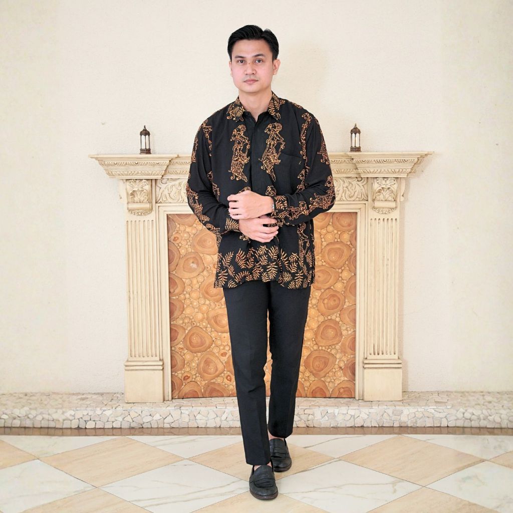KINNAS BATIK KEMEJA ANDIN Kemeja Batik Wayang Pria