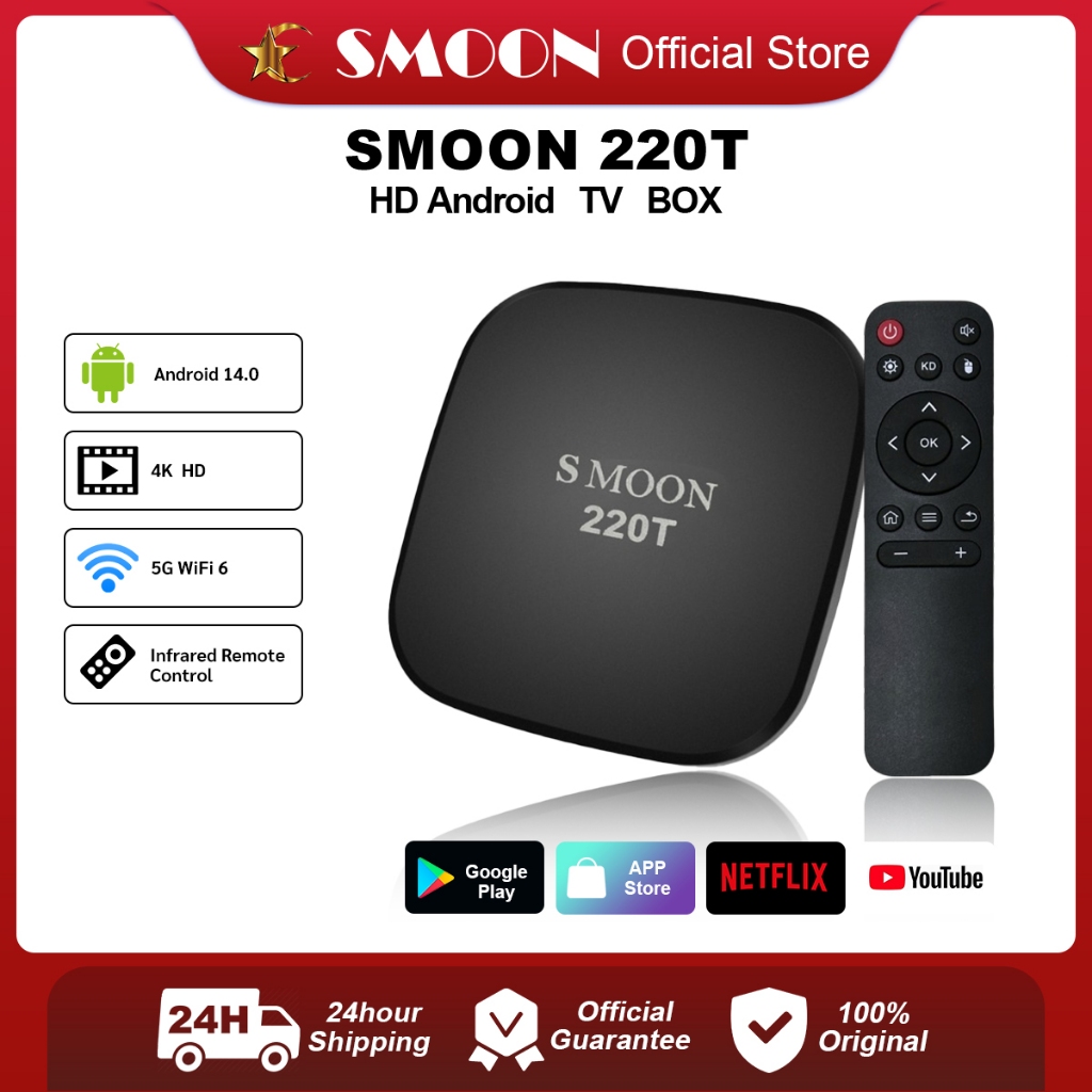 SMOON 220T  Google TV - Android TV Box - Youtube - Netflix - Wifi - 2+16GB - Internet