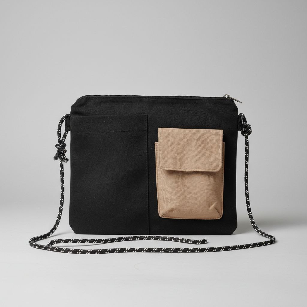 CLTS Tas Selempang Sling bag Pouch Polos Unisex - Bahan Kain - Tali String