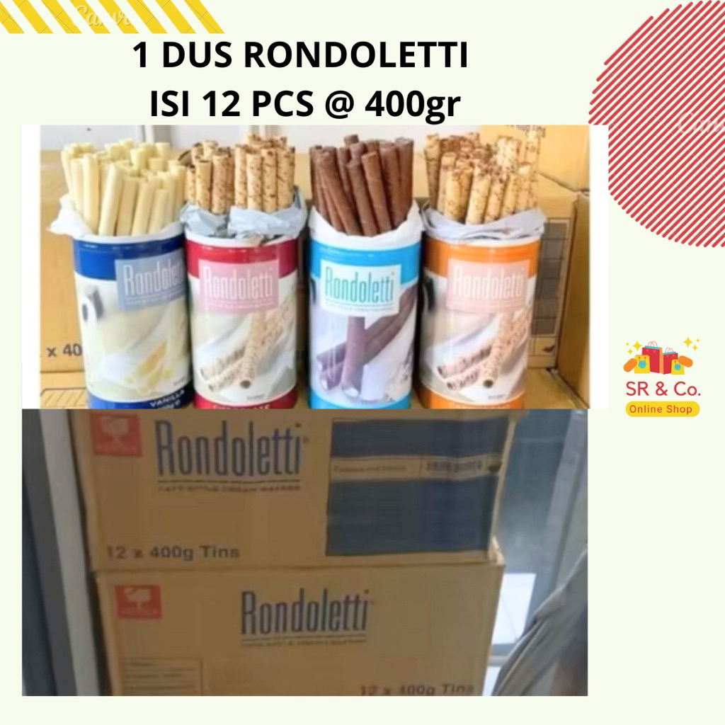 Rondoletti Wafer stik 1 dus / Wafer Rondoletti stick 1 dus isi 12 kaleng/ Wafer Rondoletti 1 dus gro