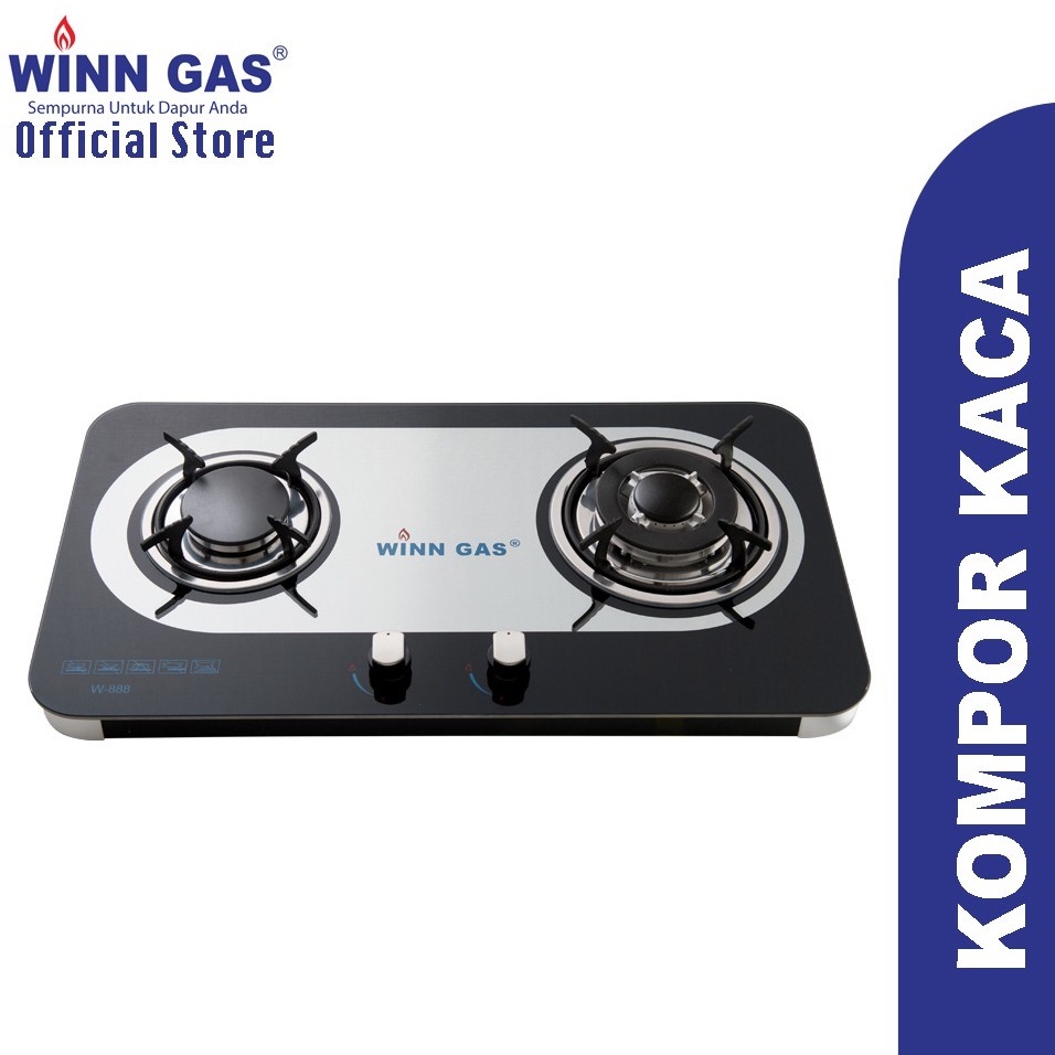 KOMPOR KACA 2 TUNGKU WIN GAS W-888