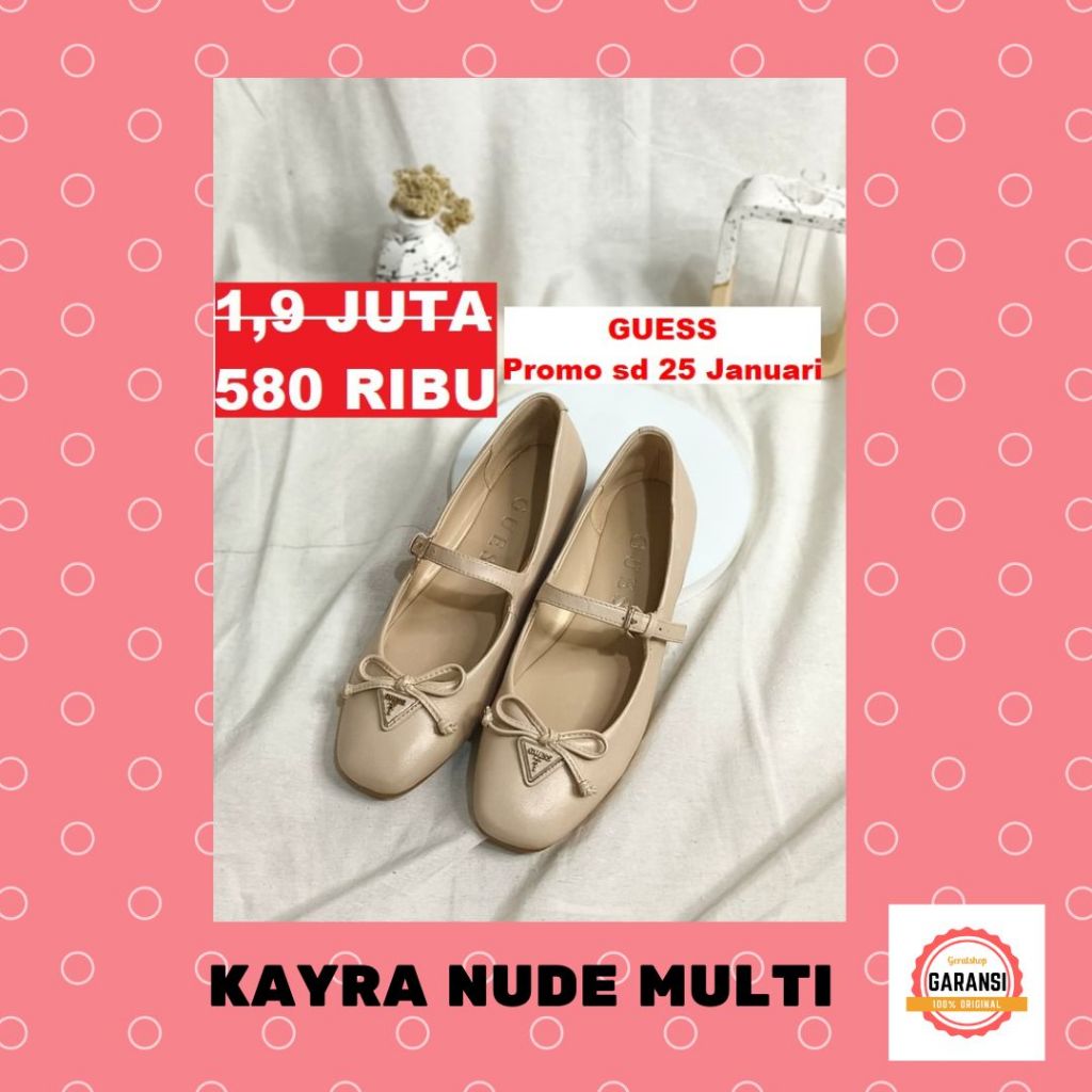 Sepatu flat shoes wanita seri KAYRA Guess 100% original store