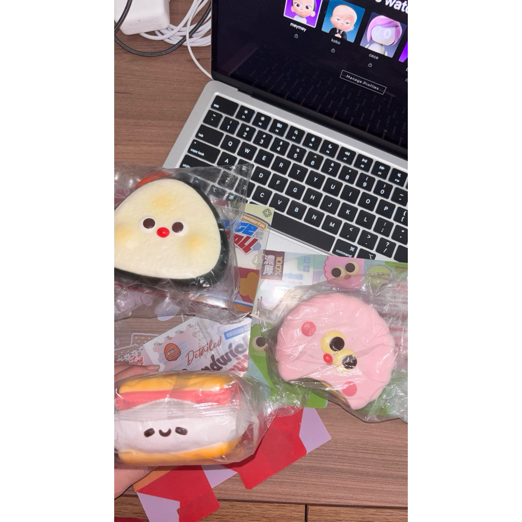 MIDO SQUISHY MIDO ONIGIRI MIDO SANDWICH MIDO COOKIE PINK