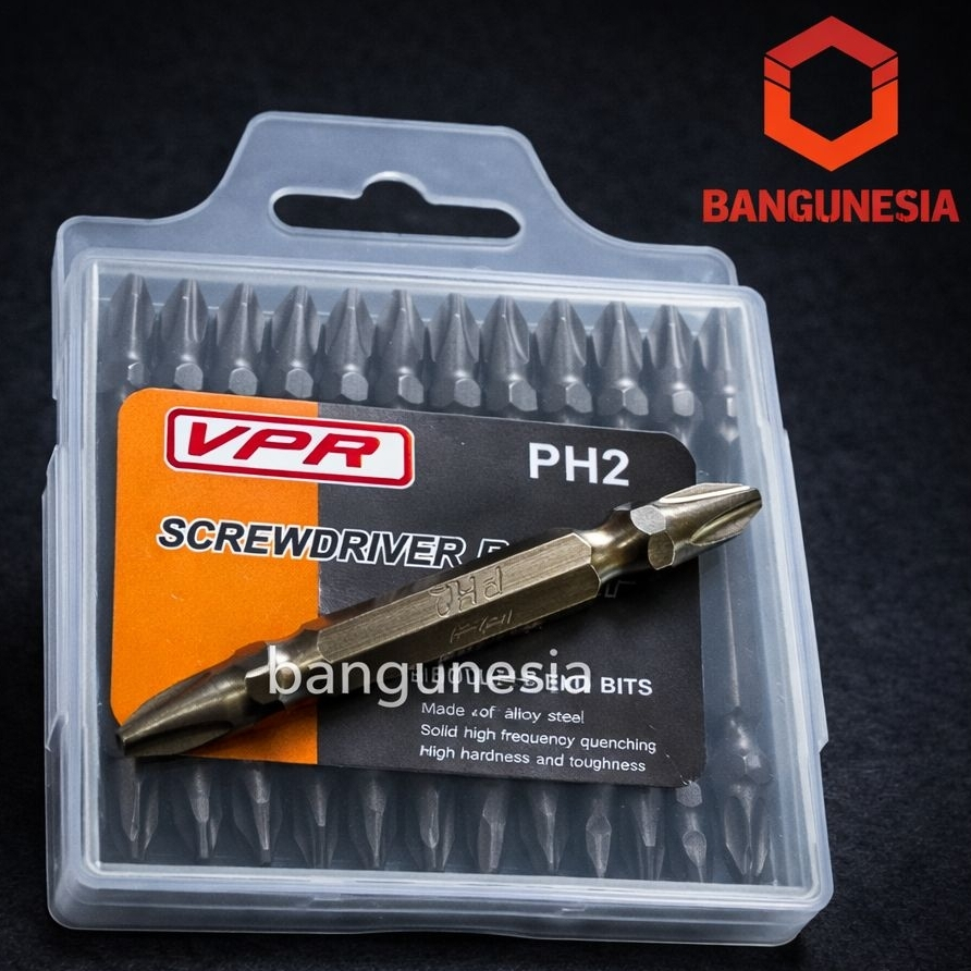 Mata Obeng HEX MAGNETIC PH2 - 65 x 6.3mm - 1/4" Double End Bits / Bolak Balik Tipe PLUS - 1 KOTAK [1