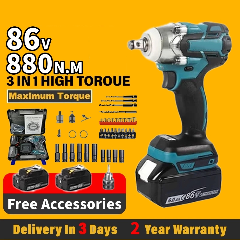 CORDLESS IMPACT WRENCH impact baterai  MESIN BOR UNTUK BAUT MOBIL impact Wrench Brushless