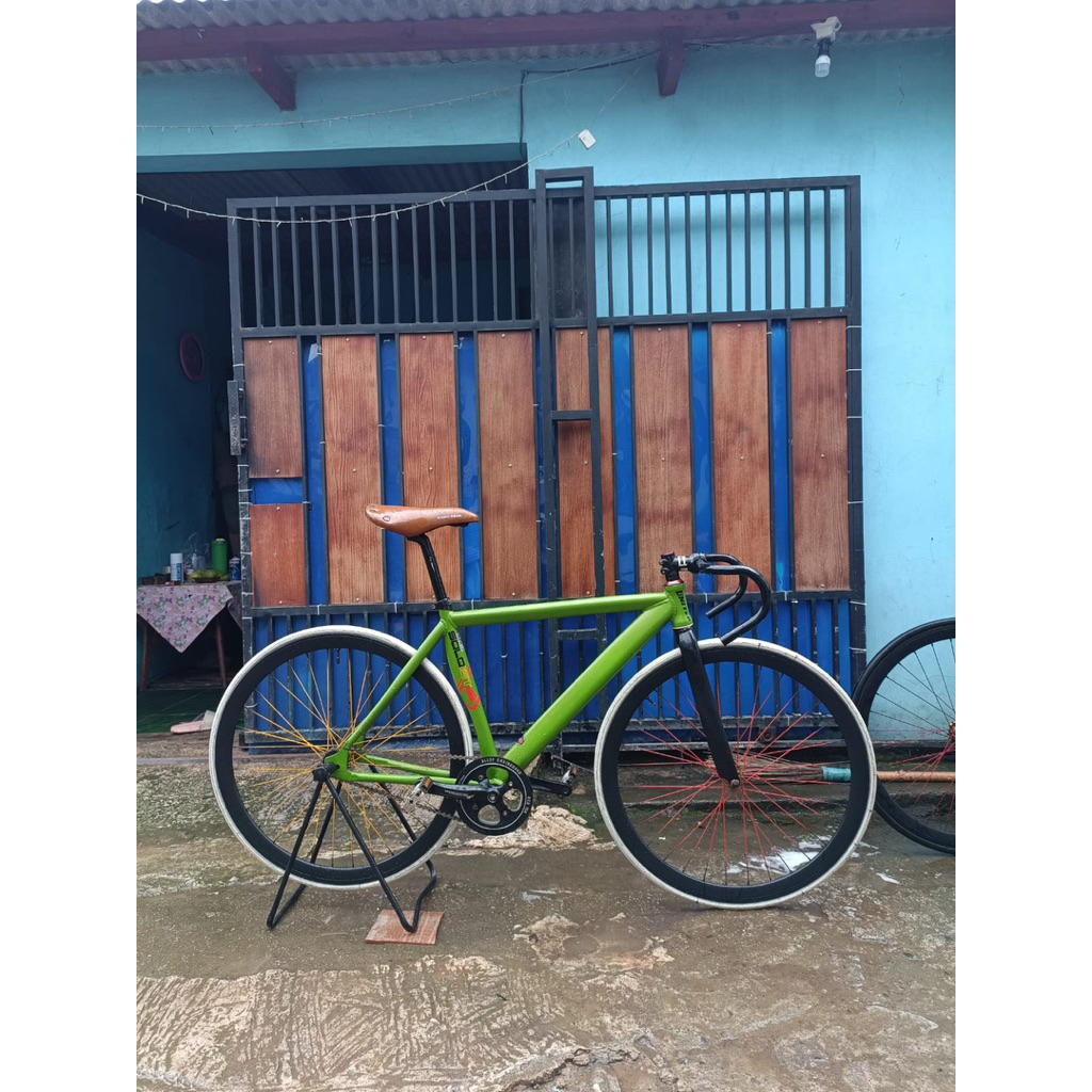 sepeda fixie soloist 77 hijau & kuning