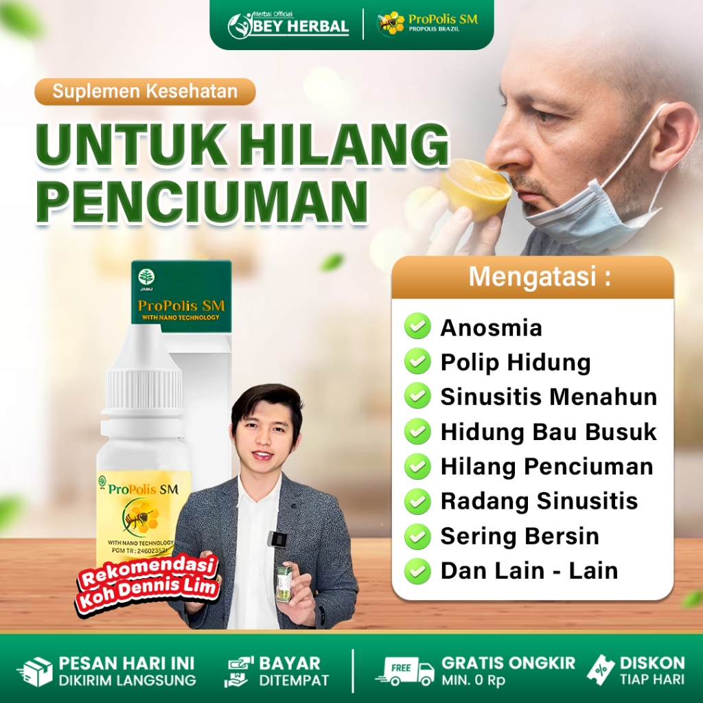 Propolis SM Obat Anosmia Sinusitis Polip Hidung