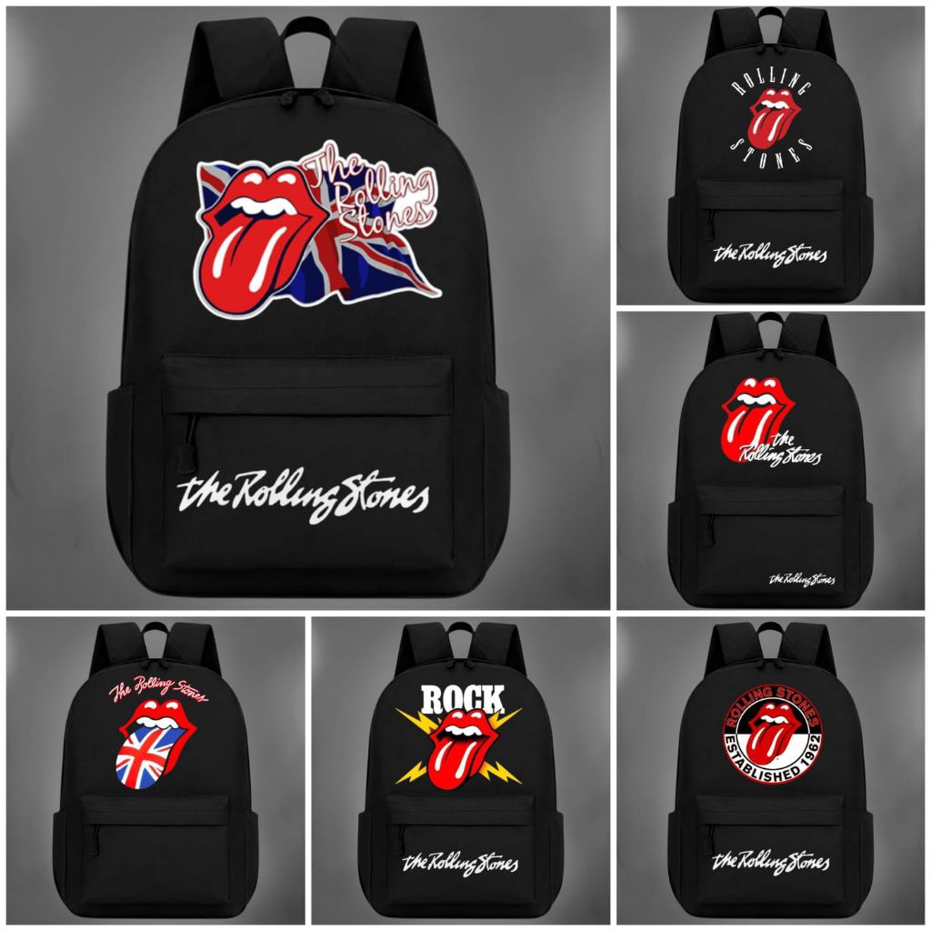 Tas sekolah grup rock rolling stones/Tas Ransel Backpack Sekolah/Tas Laptop/Tas Gendong
