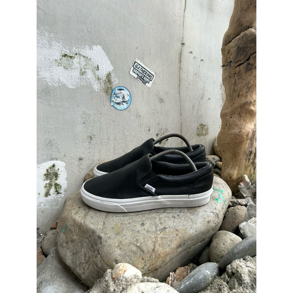 Vans SlipOn Leather Black White