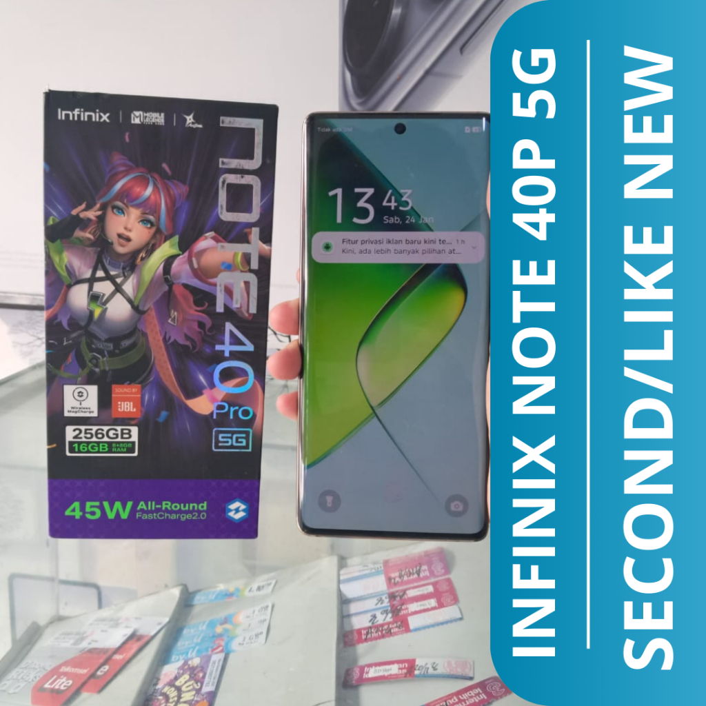 HP SECOND INFINIX NOTE 40PRO 5G (8+8/256) /INFINIX NOTE 40 PRO 5G HP SECOND /LIKE NEW.