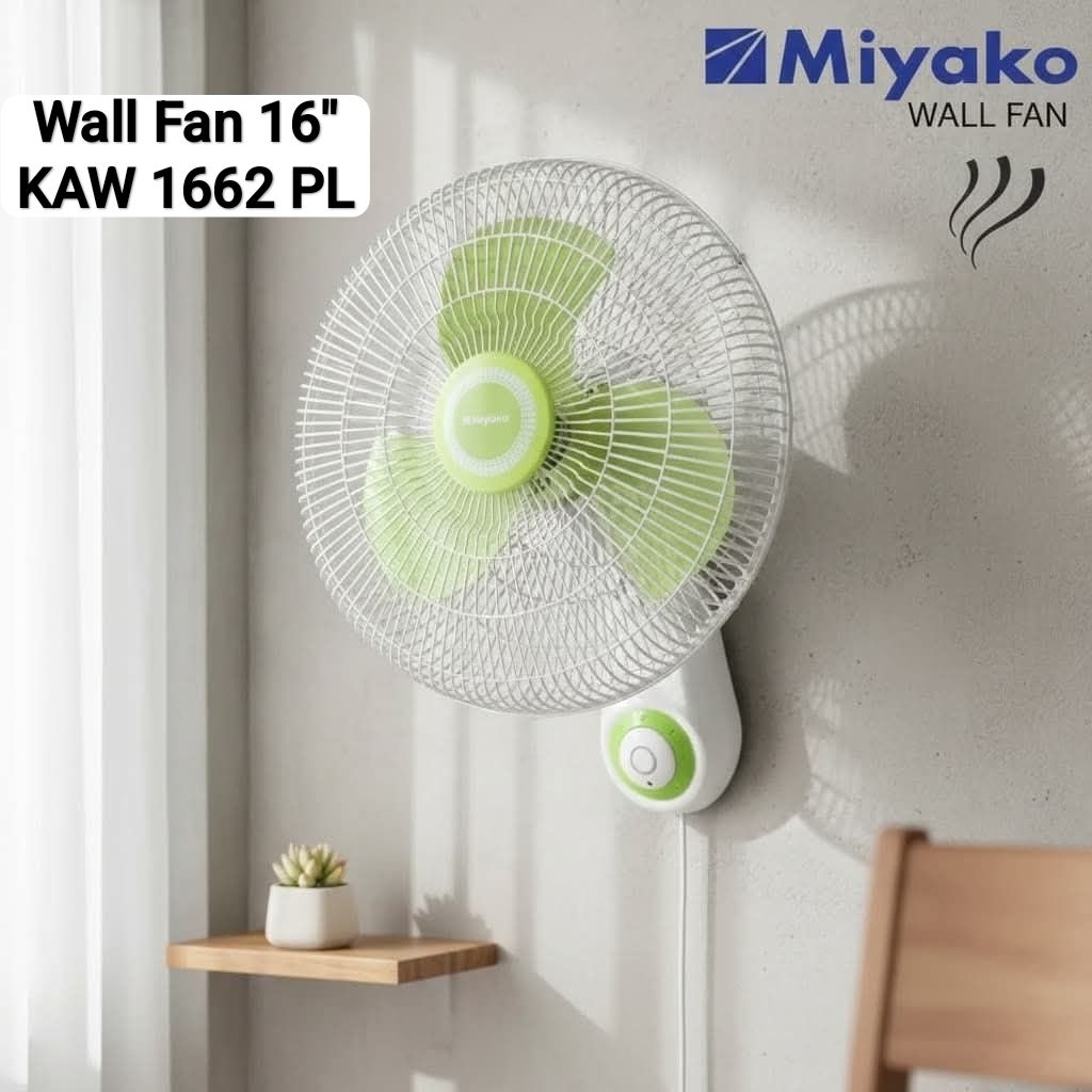 Miyako KAW 1662 PL Wall Fan 16" Kipas angin tempel dinding 16inch 16 inch Kipas Dinding