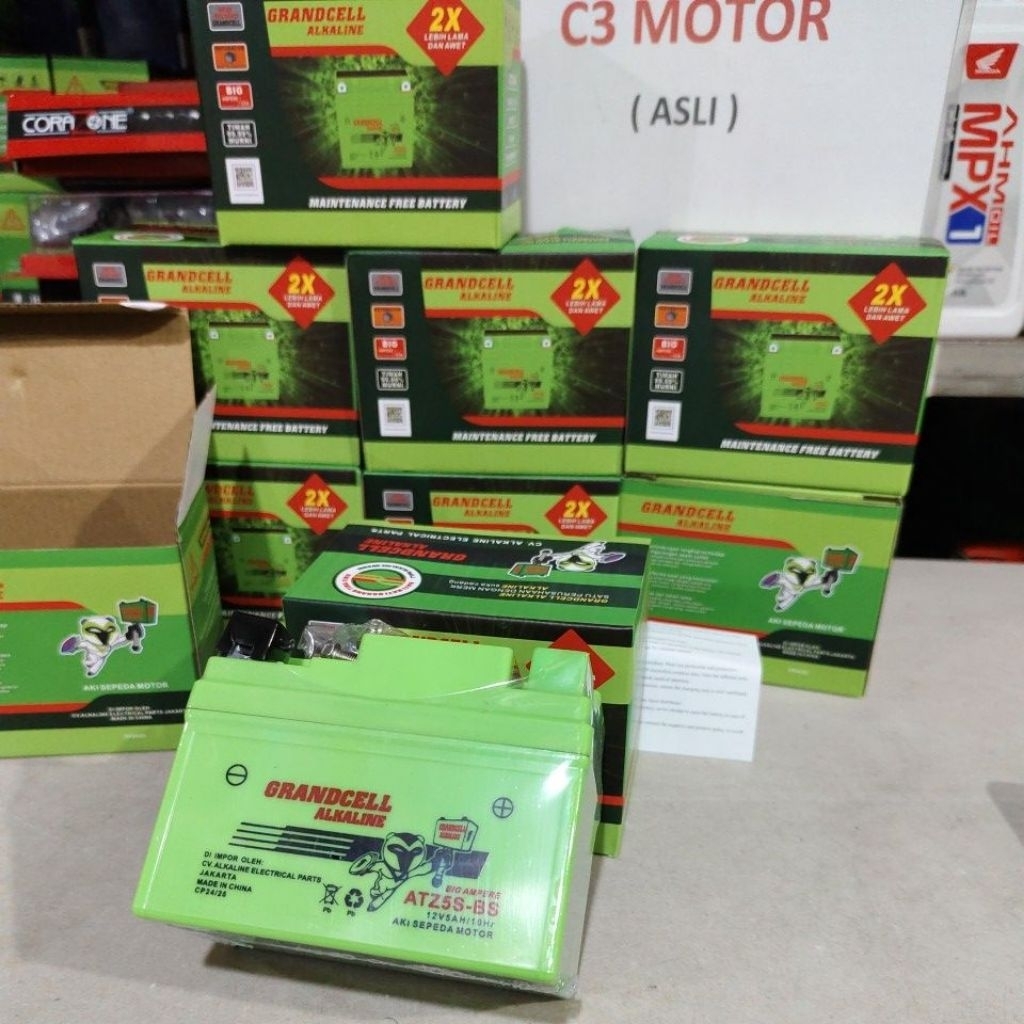 AKI ACCU ALKALINE ATZ5S-BS Aki Kering Motor GTZ5S 100 % Asli UNTUK MOTOR BEAT Fi.Mio J. M3. Karisma.
