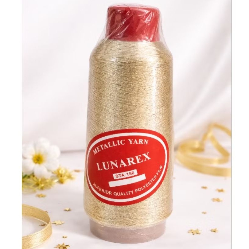 (COD) Benang Lunarex Metalik Bordir Warna Emas Muda
