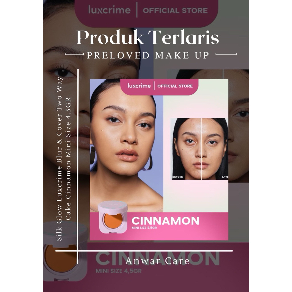 [PRELOVED] Silk Glow Luxcrime Blur & Cover Two Way Cake