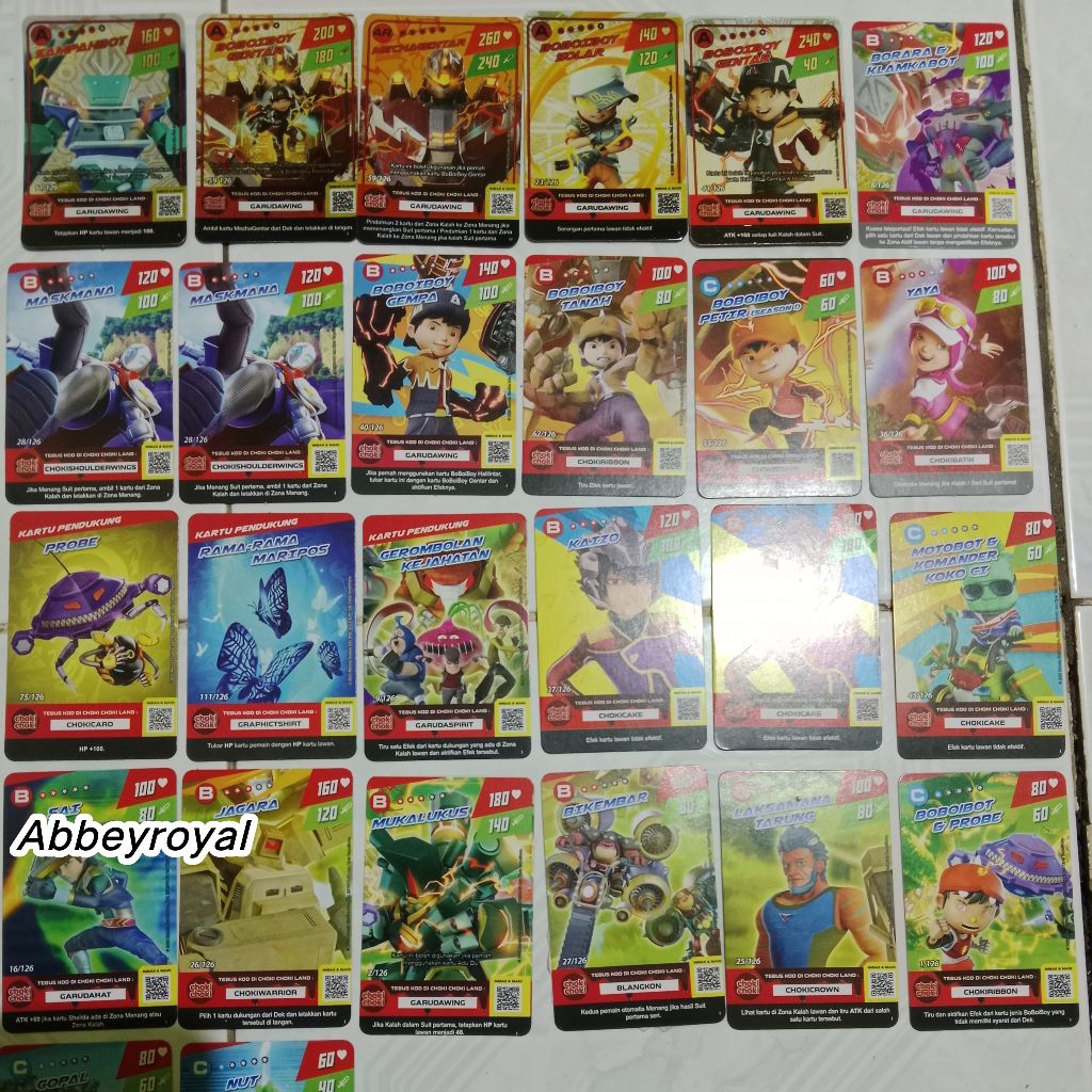 1 CARD BOBOIBOY CHOKI CHOKI CARD FOIL C-AR (RANDOM) BOBOIBOY GALAXY