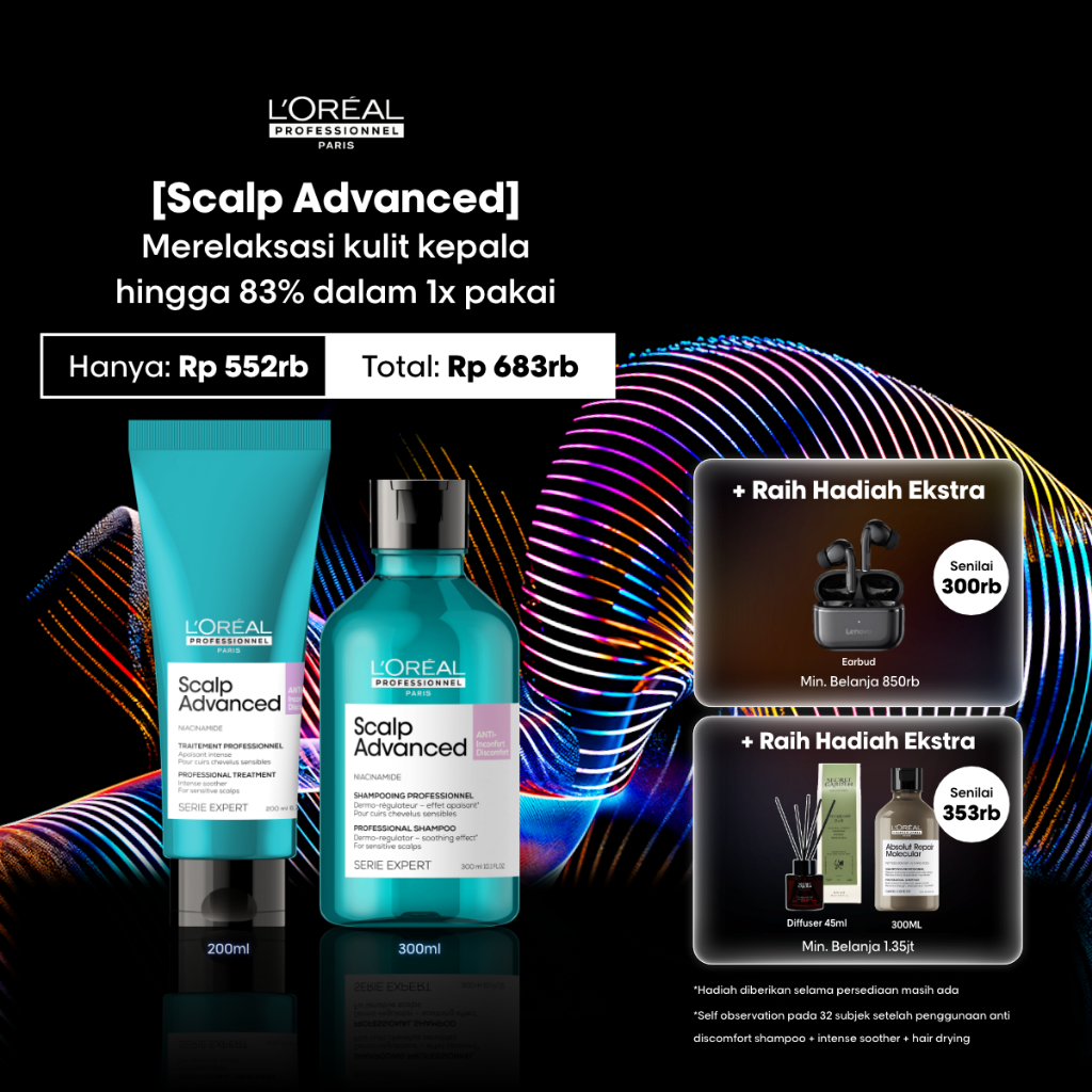 Dermo Regulator Shampoo 300ml & Hair Mask 250ml - Untuk Kulit Kepala Sensitif by L'Oreal Professionn