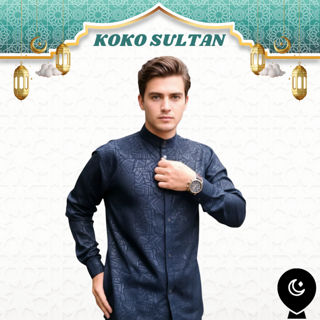 Kemeja Koko Pria Dewasa Motif Etnik Embos Terkini