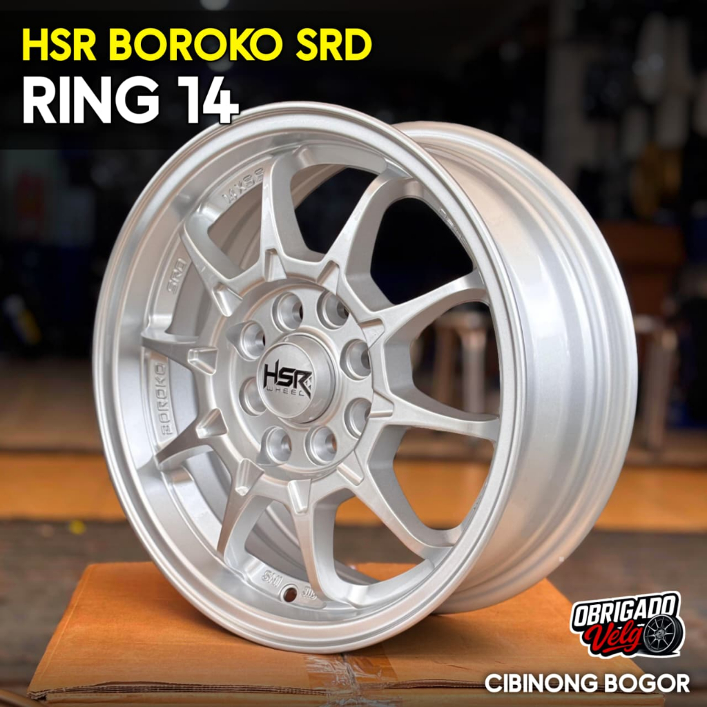 Velg Mobil Ring 14 HSR SRD R14 Aluminium Alloy / BOROKO SRD / HSR Wheel Obrigado Velg Cibinong
