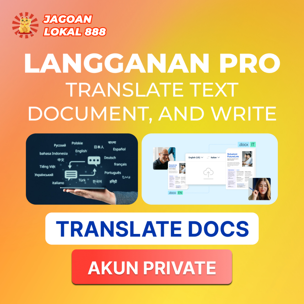 ORIGINAL DeepL PRO Resmi – Translate Teks & Dokumen Akurat + Write PRO