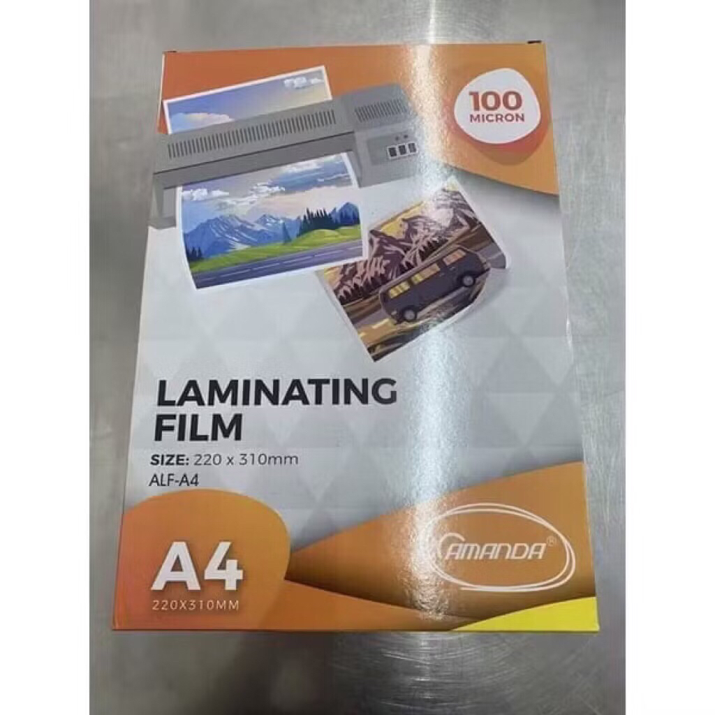Plastik Laminating A4 dan F4 merk Amanda per 10 Lembar