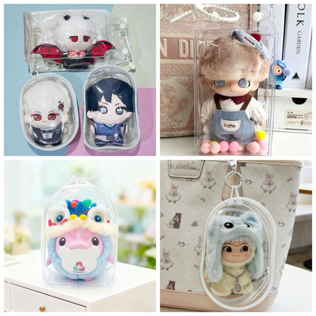 Pouch Gantungan PVC Tebal Tas Boneka Pelindung Boneka Pouch Transparan