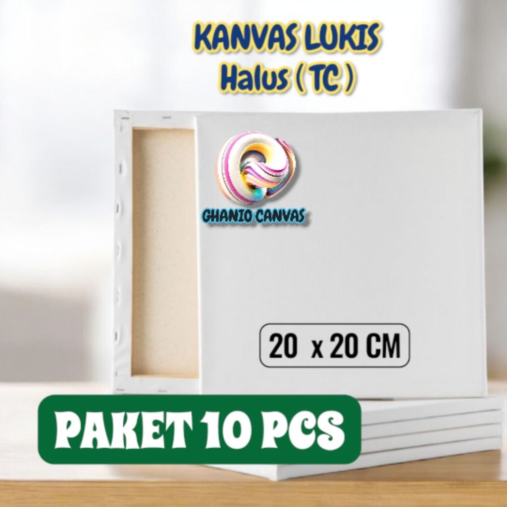 Kanvas lukis 20x20 Cm ( PAKET 10 PCS) / Kanvas20x20/ Kanvas Halus / Kanvas marsoto Tebal