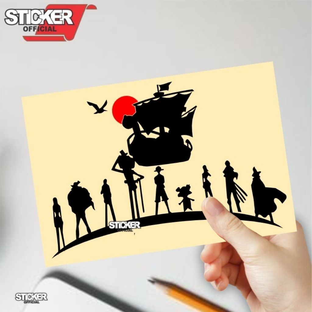 cutting stiker one piece, crew one piece anime one  piece, stiker reflektive motor dan mobil
