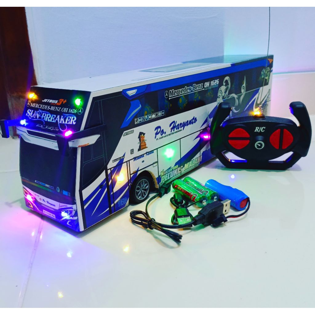 mainan miniatur bus remot control