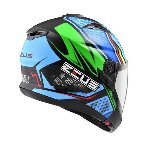 ZEUS 613C MBLK AJ11 BLUE DOFF MODULAR CROSSOVER DOUBLE VISOR
