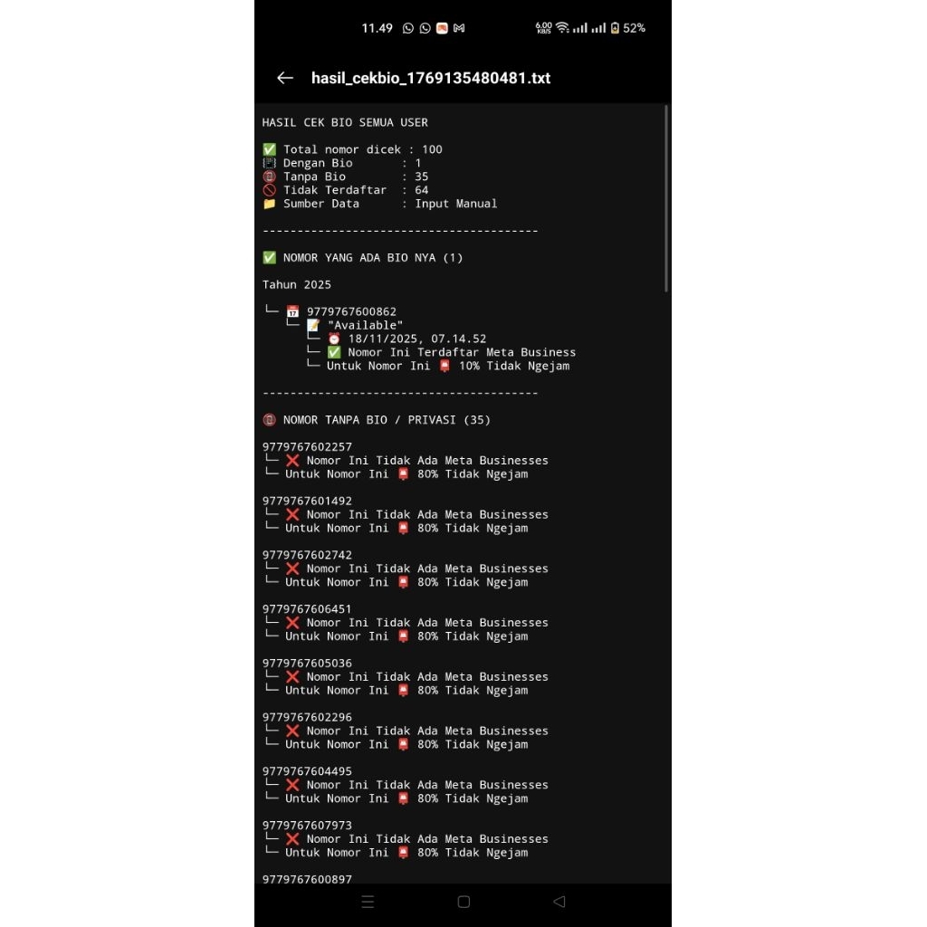 READY SCRIPT BOT TG CEK BIO WA OLD/NEW