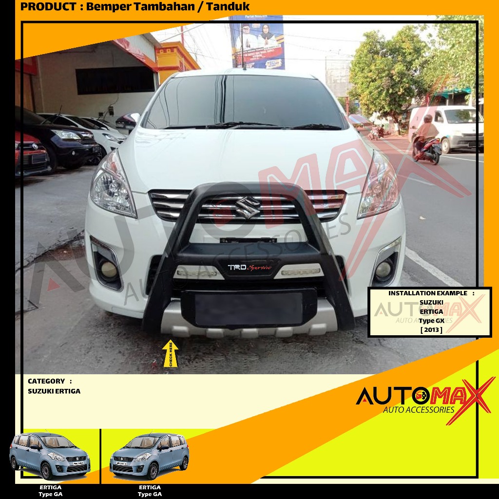 BEMPER DEPAN TAMBAHAN / TANDUK TRD SPORTIVO (MODEL A) ERTIGA 2012 UP
