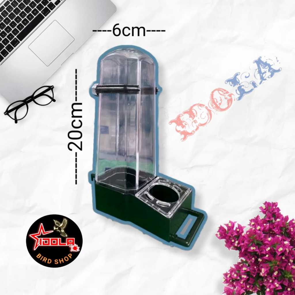 IDOLA GROSIR DISPENSER TABUNG BOTOL GALON PLASTIK MIKA JUMBO UNTUK WADAH CEPUK PAKAN MINUM BURUNG LO