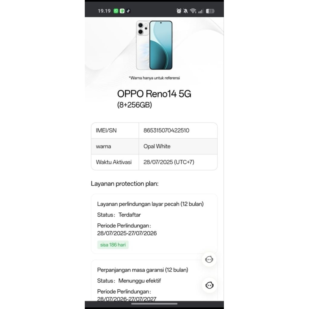 OPPO RENO 14 5G 8/256GB SECOND