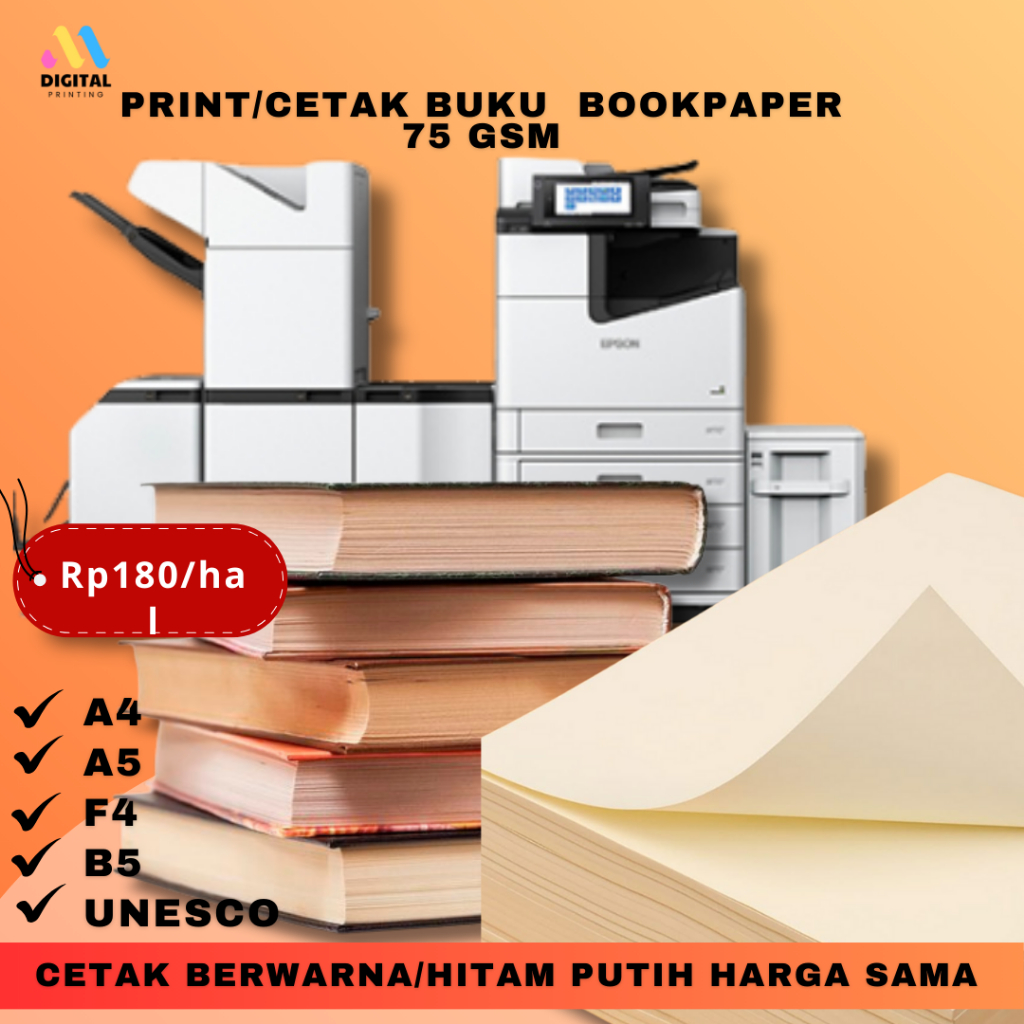 PRINT/CETAK BUKU ONLINE BOOKPAPER 75 GSM CEPAT
