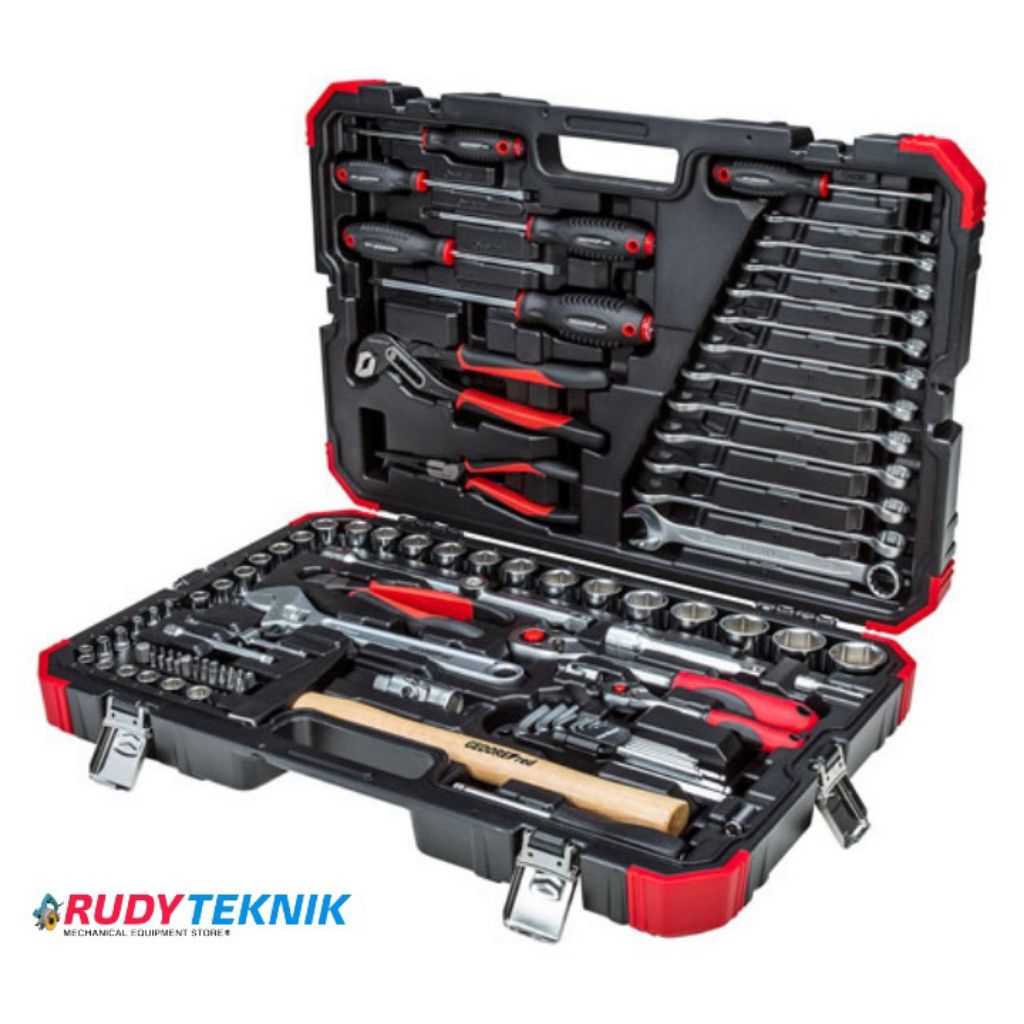 Gedore Red R46003100 Set Kunci Sok dan Kunci Pas 100pcs 1/4" dan 1/2" / Tool Kit Set Gedore 1/4"-1/2