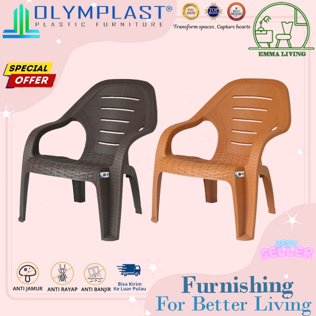 Kursi Santai Plastik Olymplast OL 509 / Kursi Teras / Kursi Taman Kuat Minimalis