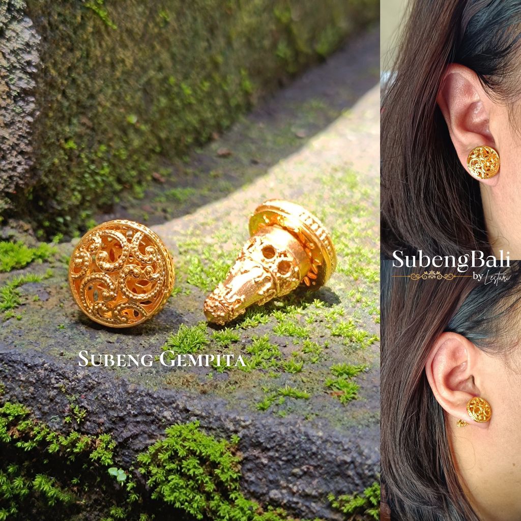 Subeng bali | Anting Bali | Giwang Bali model Gempita bahan alpaka lapis emas