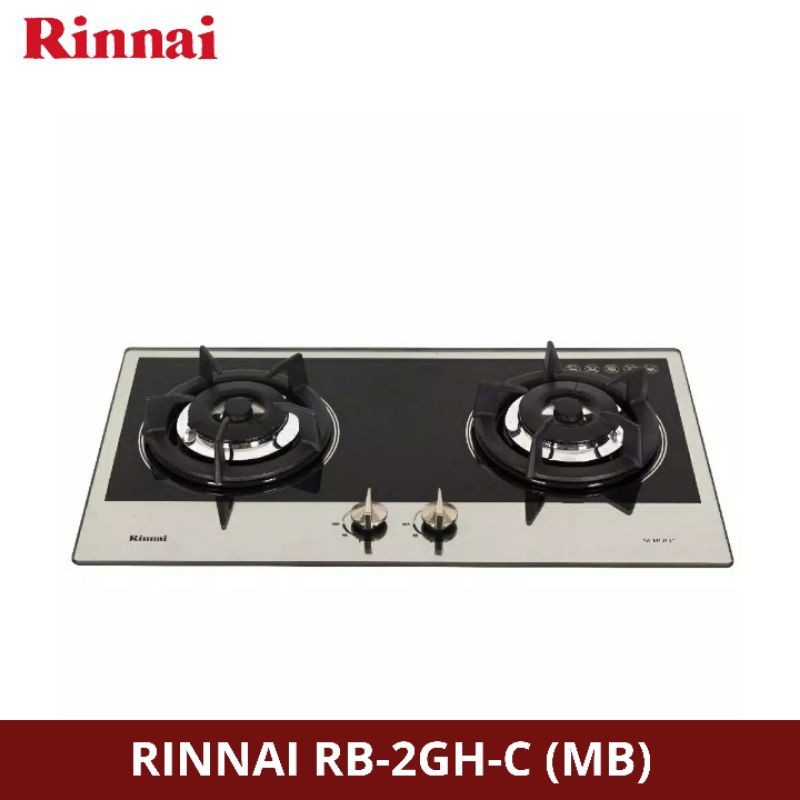 Kompor Gas Tanam 2 Tungku Rinnai RB-2GH-C(MB) /  RB-2GH-C(BK)