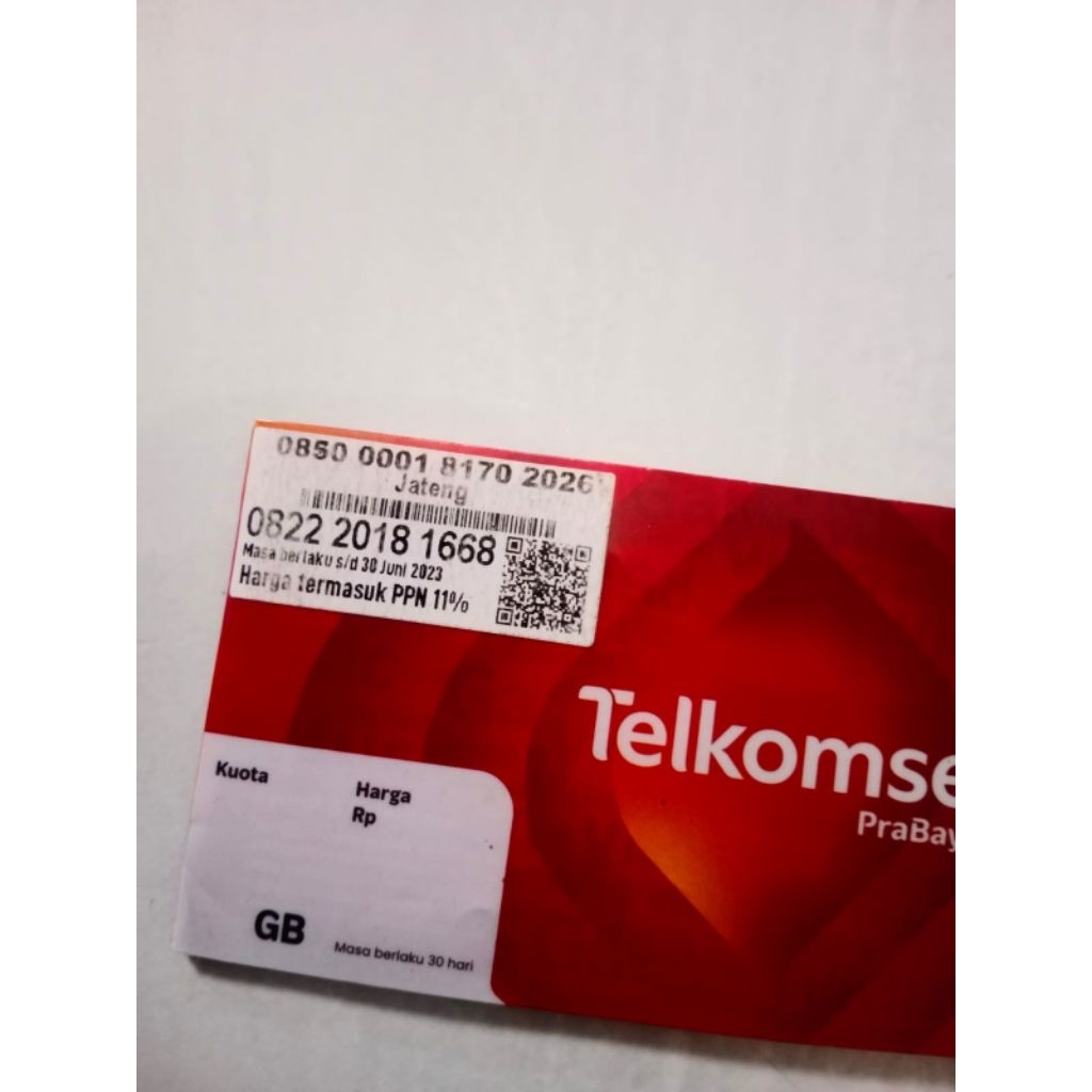 Nomor cantik Telkomsel seri tahun Hoki / Hoky ilufa 2018 1668