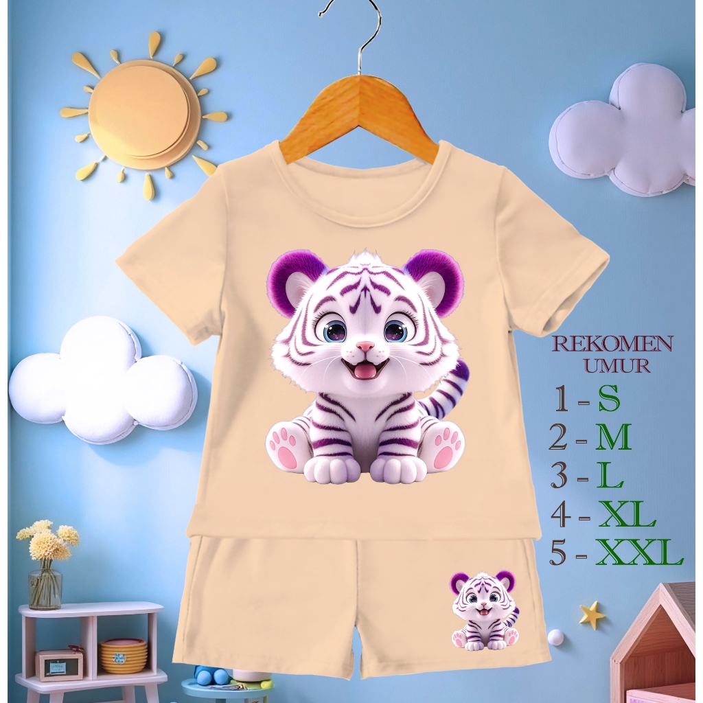 Baju Setelan Anak Harimau Imut/ Baju Anak Harimau imut