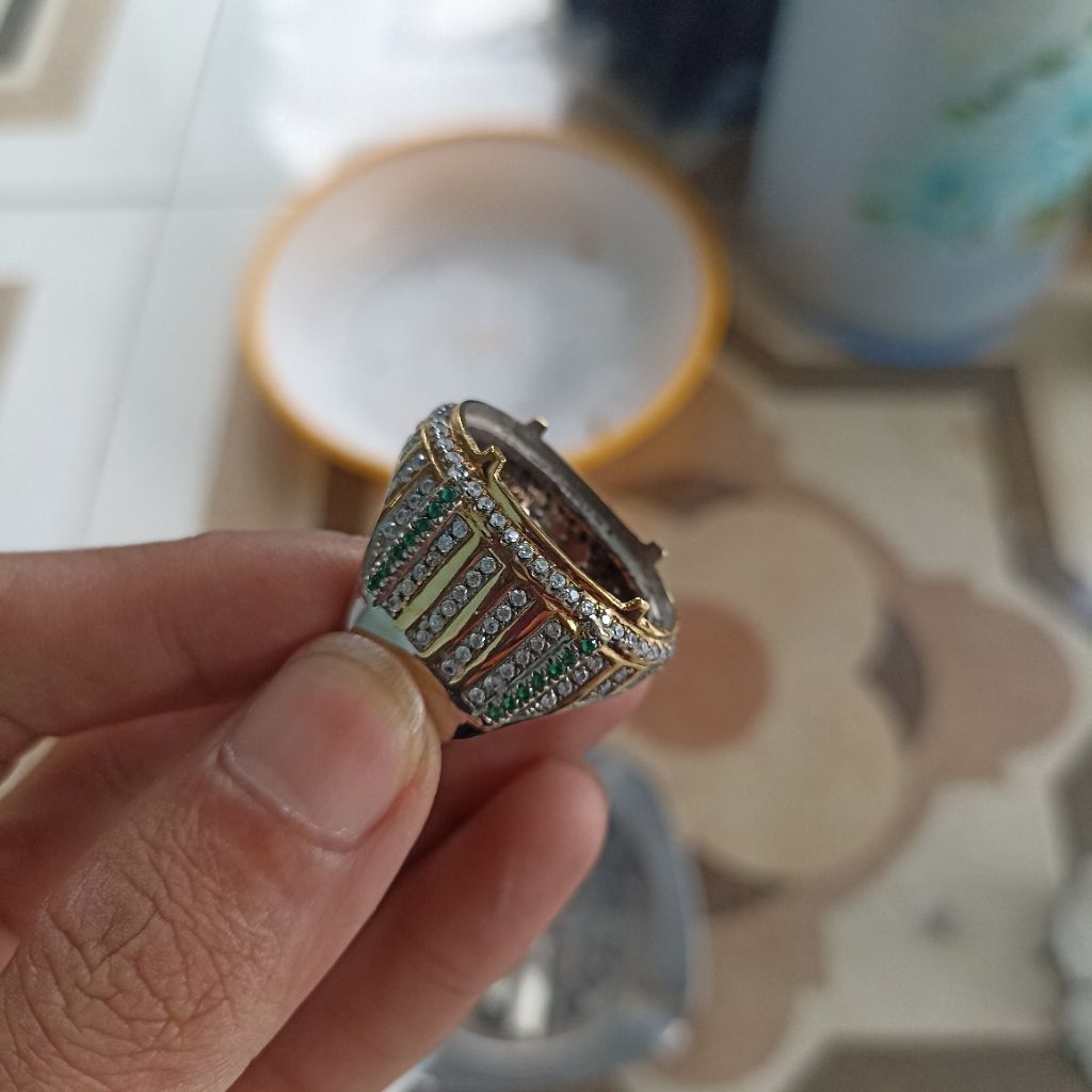 CINCIN/RING BATU BACAN GULAU PALAMEA DOKO MEJIKO MODEL SEMITANAM MEWAH STYLISH DAN ELEGAN  BAHAN KUN