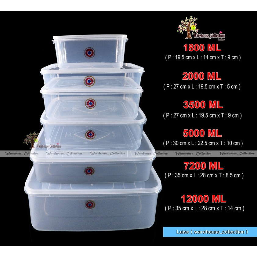 SEALWARE 1800ml 2000ml 3500ml 5000ml 7200ml 12000ml ORIPLAST// KOTAK KUE // TOPLES BENING //THINWALL